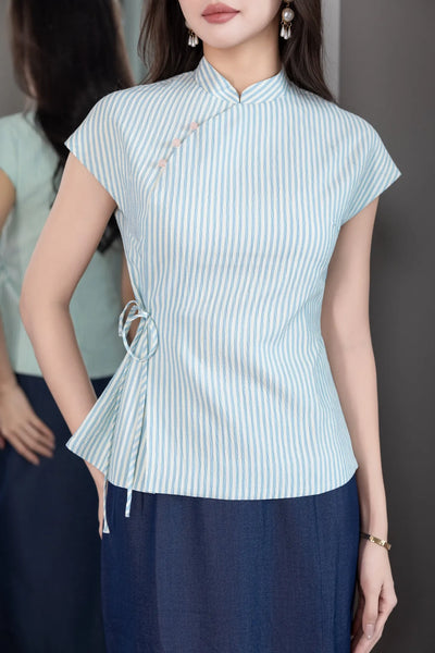 Brenda Top - Blue Stripe