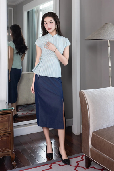 Brenda Top - Blue Stripe