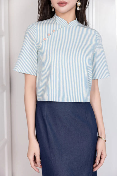 Cheryl Top - Blue Stripe