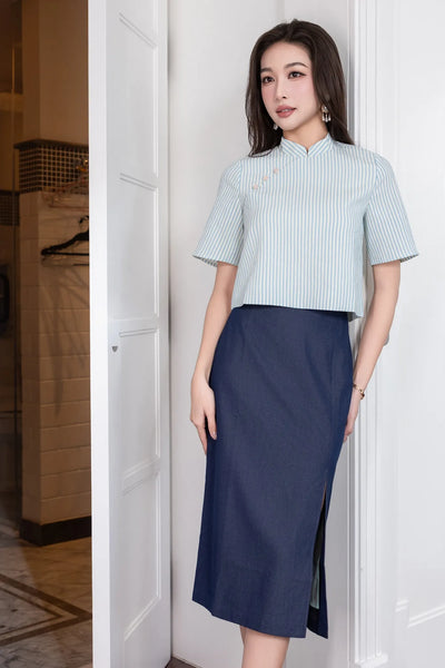 Cheryl Top - Blue Stripe
