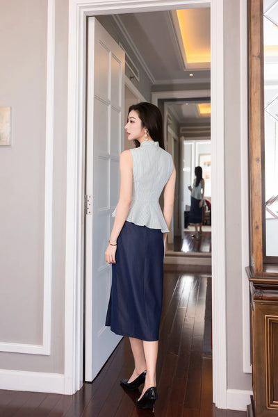 Corrine Top - Blue Stripe