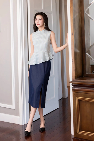 Corrine Top - Blue Stripe