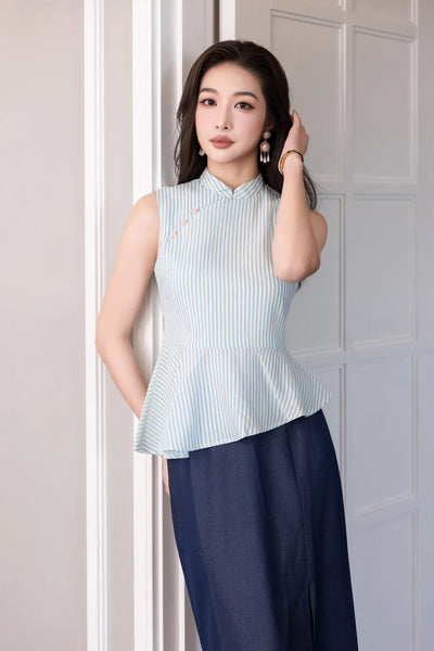 Corrine Top - Blue Stripe