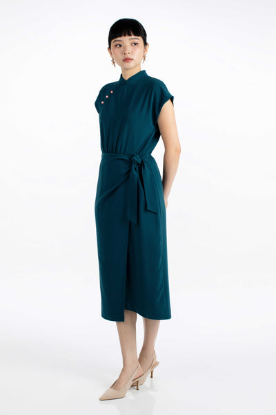 Debra Wrap Cheongsam - Teal