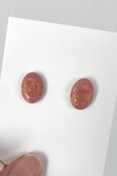 Pink Gold Earrings - Handcrafted, One-of-a-kind