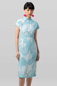 Limited Edition Pale Blue Floral Cheongsam (S)