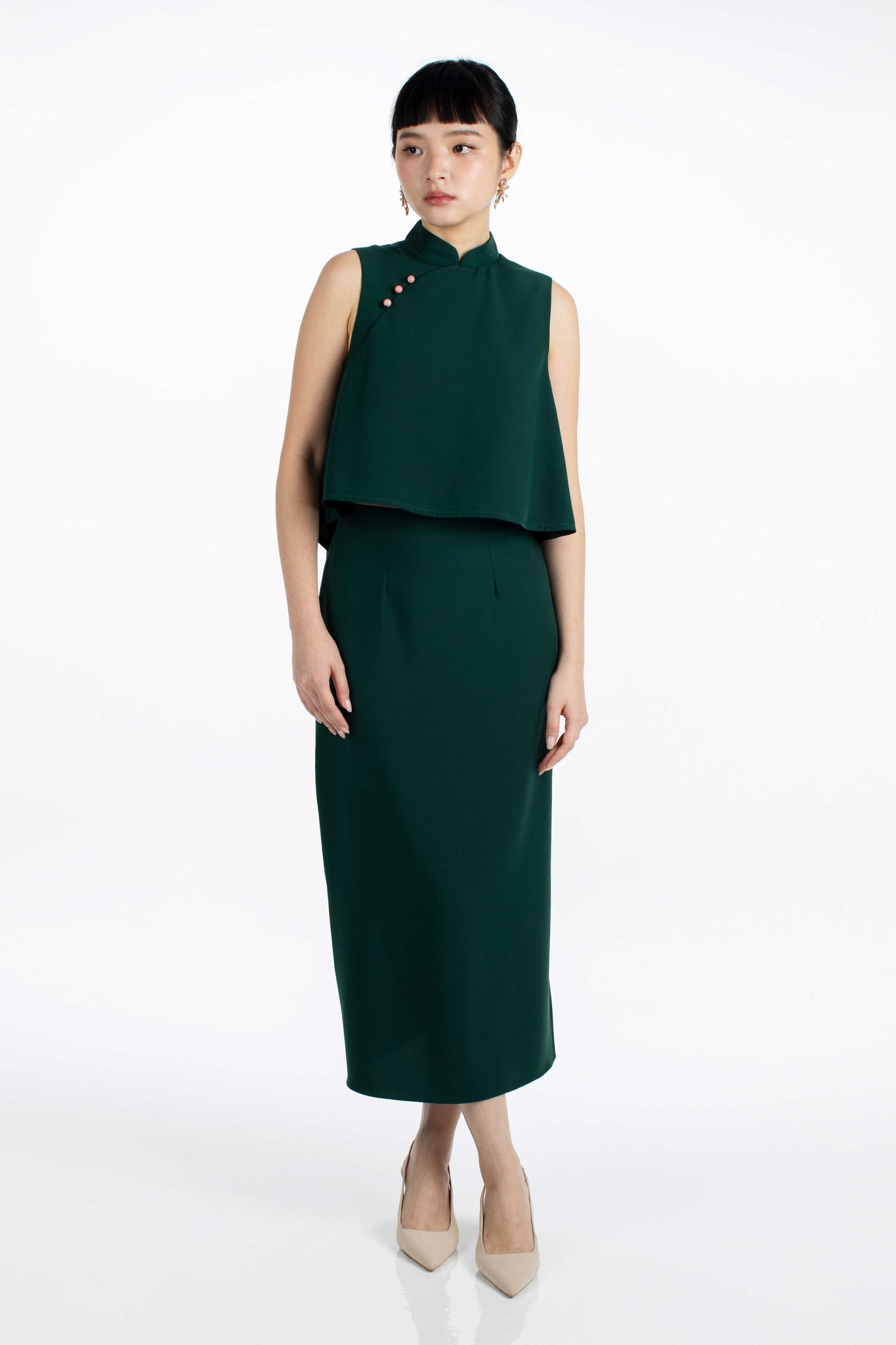 Margot Top & Skirt Set - Forest Green