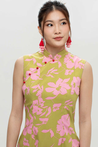 Nancy Cheongsam - Pink Floral