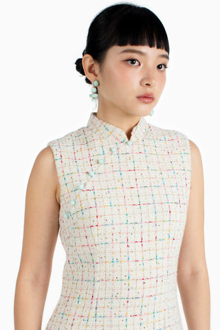 Rachel Cheongsam - Rainbow Tweed