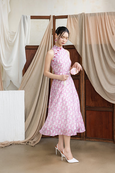 Becky Cheongsam - Red Triangles