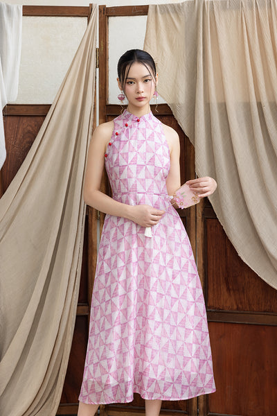 Becky Cheongsam - Red Triangles