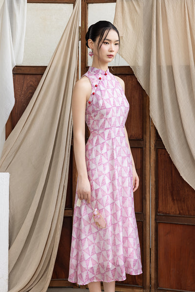 Becky Cheongsam - Red Triangles