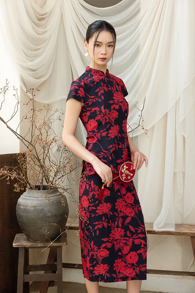 Connie Top - Red Floral