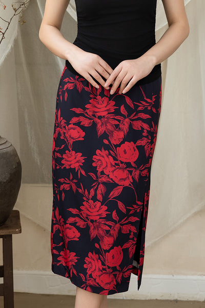 Josephine Skirt - Red Floral