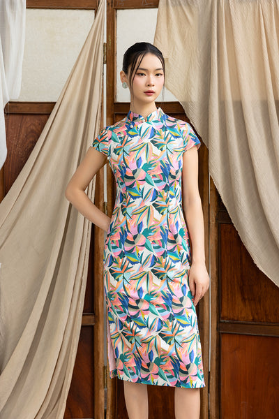 Linda Cheongsam - Tropical Abstract