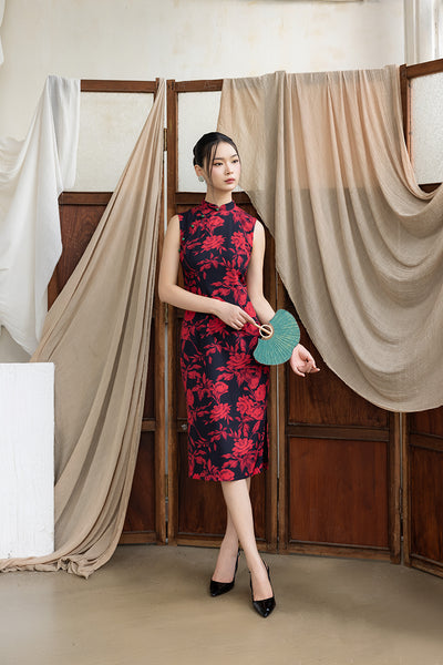Nancy Cheongsam - Red Floral