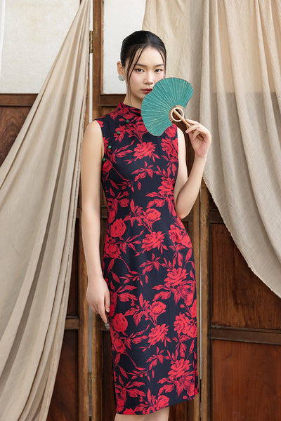 Nancy Cheongsam - Red Floral