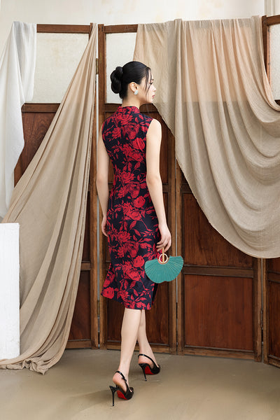 Nancy Cheongsam - Red Floral