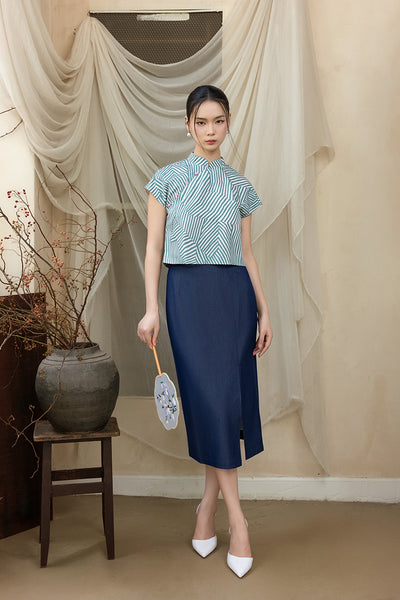 Rita Top - Green Stripes