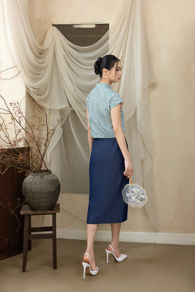 Rita Top - Green Stripes